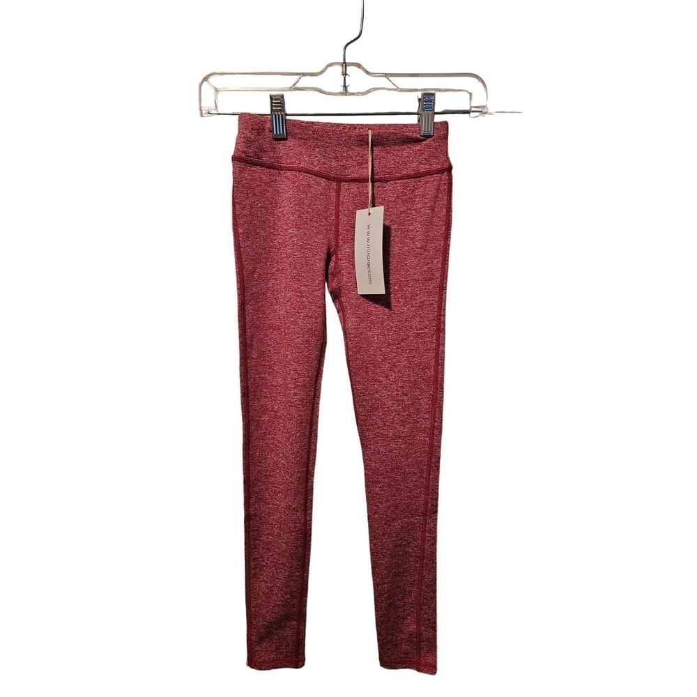 NWT Mira Rae heathered red full length leggings‎ girls size 8/9